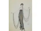 Kostümentwurf by Georges Barbier, mixed media, sold Apr 2016