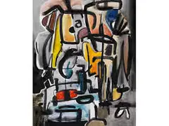 Untitled by Simonetta Andriolli, tempera, sold Dec 2016