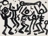 Dancing by John Scott, mixed media on paper, sold Jun 2021
