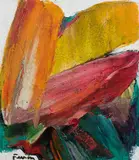 Carrefour by Marcelle Ferron, 1960, oil on board, sold May 2021