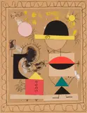 Biro by B. C. Binning, collage and mixed media on paper, sold May 2021