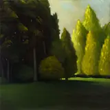 Evergreen and Grass by Ross Penhall, 2009, oil on canvas, sold May 2021