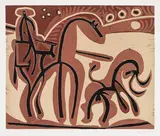 Picador et Taureau (Picador and Bull) by Pablo Picasso, colour linocut on Arches wove paper, sold Apr 2021