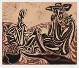 Les vendangeurs (The Grape Harvesters) by Pablo Picasso, colour linocut on Arches wove paper, sold Apr 2021