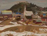 Notre-Dame-de-la-Salette by A. Y. Jackson, 1963, oil on board, sold Apr 2021
