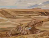 East of Pincher Creek, Alta. by A. Y. Jackson, 1944, oil on board, sold Apr 2021