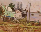 Ste. Anne's, New Brunswick by A. Y. Jackson, 1967, oil on board, sold Apr 2021