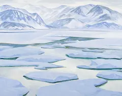 Broughton at Breakup Time by Doris Jean McCarthy, 1985, oil on canvas, sold Mar 2021