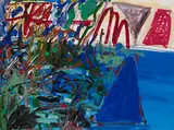 Quelque chose comme un drapeau qui flotte by Pierre Gauvreau, acrylic on canvas, sold Mar 2021