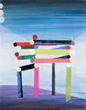 Structure by Holger Kalberg, gouache on paper, sold Mar 2021