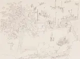 Boats at the Dock with Shoreline, West Vancouver by B. C. Binning, ink on paper, sold Mar 2021