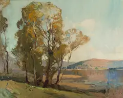 Narrabeen Lake by Sydney Long, Oil on Canvas on Board, offered Oct 2026
