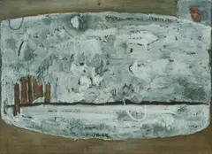 Arctic by Elwyn Lynn, 1962, Mixed Media on Canvas, sold Oct 2026
