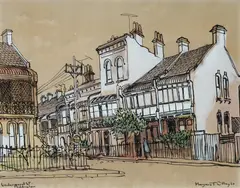 Underwood St Paddington by Margaret Olley, 1963, Ink, W/Clr & Gouache, sold Oct 2026