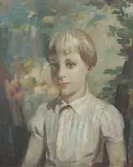 Portrait of Young Girl (Jane Gillespie, now known as Asri Kerthyasa) by Arthur Murch, 1961, Oil on Board, offered Oct 2026