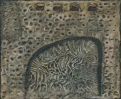 Curve on Grey by Elwyn Lynn, 1963, Mixed Media on Canvas, sold Oct 2026