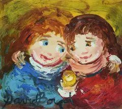 Sharing (Fruit Children) by David Boyd, Oil on Board (?), sold Oct 2026