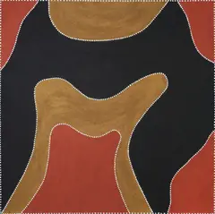 Speewah Camp by Tommy Carroll, Natural Ochre on Canvas, sold Oct 2026