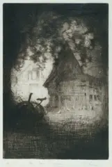 The Barn by Elioth Gruner, Etching No.17, sold Oct 2026