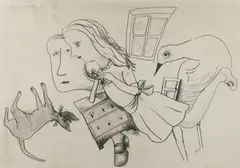 Alice's Bedroom by Charles Blackman, Pencil, offered Oct 2026