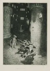 Ambuscade by Norman Lindsay, 1937, Engraving & Etching 40/40, offered Oct 2026