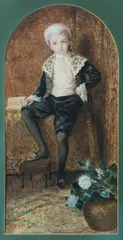 Portrait of a Young Man in Lace Collar and Cuffs by May Gibbs, 1906, W/Clr & Gouache, sold Oct 2026