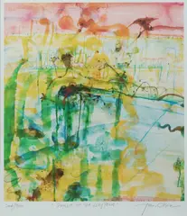 Sunset at the Lily Pond by John Olsen, 2013, Archival Pigment Print 204/300, sold Oct 2026