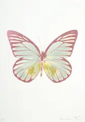 The Souls I - Silver Gloss / Oriental Gold / Loganberry Pink by Damien Hirst, 2010, Foil Block Print 11/15, sold Oct 2026