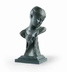Bust of a Young Lady with a Swallow by Auguste Joseph Peiffer, Bronze on Marble Base, offered Oct 2026