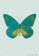 The Souls I - Turquoise / Oriental Gold by Damien Hirst, 2010, Foil Block Print 10/15, sold Oct 2026
