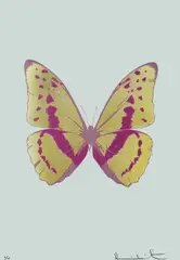 The Souls - Hazy Gold / Fuchsia Pink / Loganberry Pink by Damien Hirst, 2010, Foil Block Print 11/15, sold Oct 2026