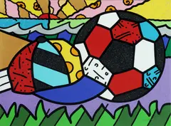 Playtime by Romero Britto, Acrylic, Diamond Dust & Silver Pen on Board, offered Oct 2026