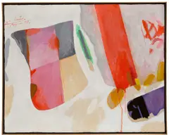 Rot auf weißem Grund by Hans Laabs, 1968, Acryl auf Leinwand im Künstlerrahmen, sold Dec 2017