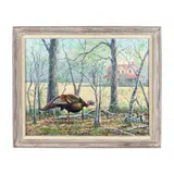 Turkey and Farmhouse by Jake Taylor, Oil on canvas, sold May 2024
