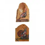 Turkey and Wild Turkey (Two Works) by Duane Raver Jr., Each an acrylic on wood panel painting, sold May 2024