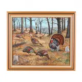 North Carolina Wild Turkeys by Duane Raver Jr., Acrylic on canvas, sold May 2024