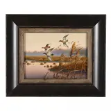 Flock of Greenwings by Rob Leslie, Oil on panel, sold May 2024