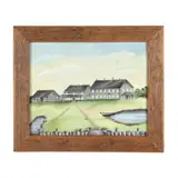 Currituck Hunting Club by Mildred Haynes, Oil on artist board, sold May 2024