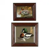 Goldeneye Study / Green Wing Vignette (Two Works) by Rob Leslie, Each an oil on panel, sold May 2024