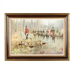 Fox Hunt Scene by Kenneth Wynn, Oil on canvas, sold May 2024