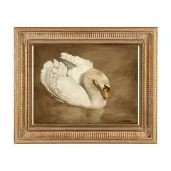 Swan by William Wolk, Oil on board, sold May 2024
