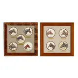 Pair of Framed Racehorse Portrait Suites by Alfred Gouverneur, Each a watercolor with stenciled lettering, sold May 2024