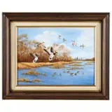 Mallards in Flight by Noeleen Parks, Acrylic on canvas, sold May 2024