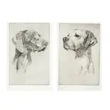 Estudios Braco Y Pointer by Fernando Herrera, Each a drypoint etching on paper, sold May 2024