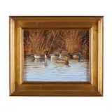 Wood Ducks and Pintails Swimming by Guy Crittenden, Acrylic on panel, sold May 2024