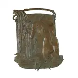 Waterfall , Bronze Figural Relief Plaque by Ellen Tykeson, Cast bronze with green and gilt patina, sold May 2024