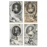 Four Engravings from The Heads of Illustrious Persons of Great Britain by Jacobus Houbraken, Each an engraving on paper, sold May 2024
