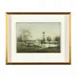 Spring Landscape with Church by E. Palisse, Oil on canvas (lined), sold May 2024