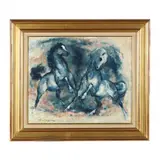 Pair of Horses by Denes de Holesch, Oil on canvas, sold May 2024