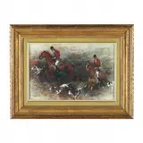 Fox Hunt by Denes de Holesch, Oil on canvas, sold May 2024